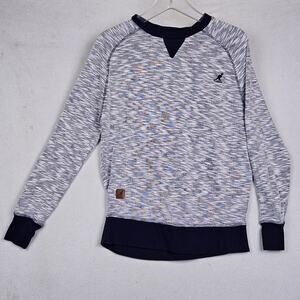 Kangol Knit Sweater Men's Size Medium Crewneck Heathered Blue White